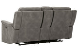 Next-Gen DuraPella Slate Power Reclining Loveseat with Console