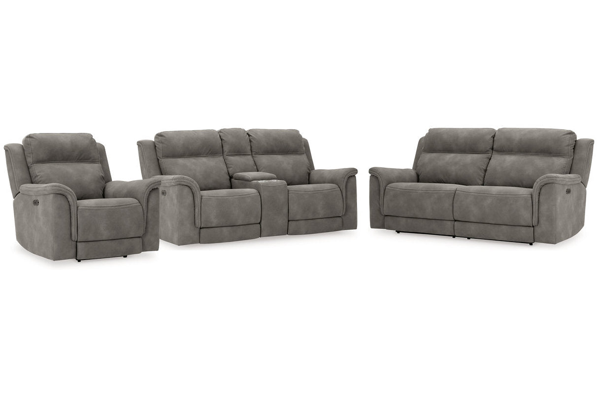 Next-Gen DuraPella Slate Power Reclining Sofa, Loveseat and Recliner