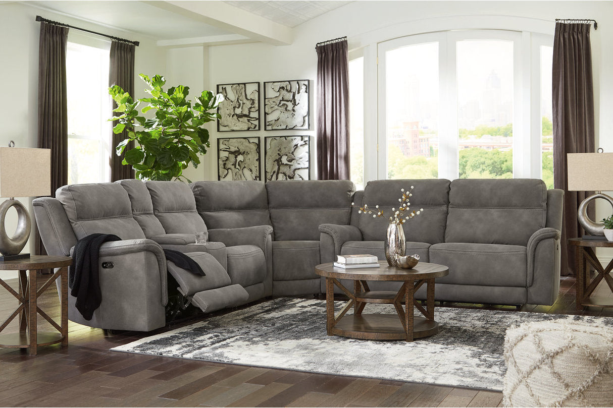 Next-Gen DuraPella Slate 3-Piece Power Reclining Sectional