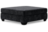 Lavernett Charcoal 3-Piece Sectional and Oversized Ottoman