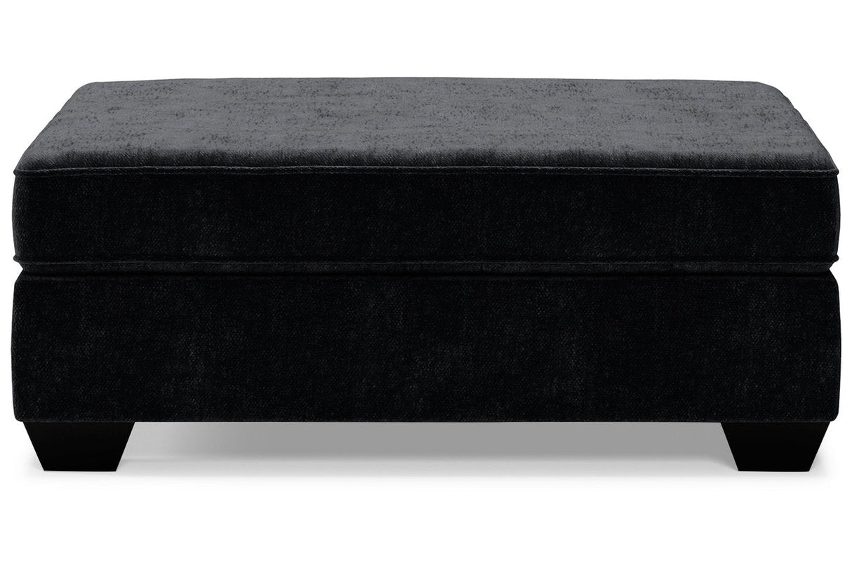 Lavernett Charcoal 3-Piece Sectional and Oversized Ottoman