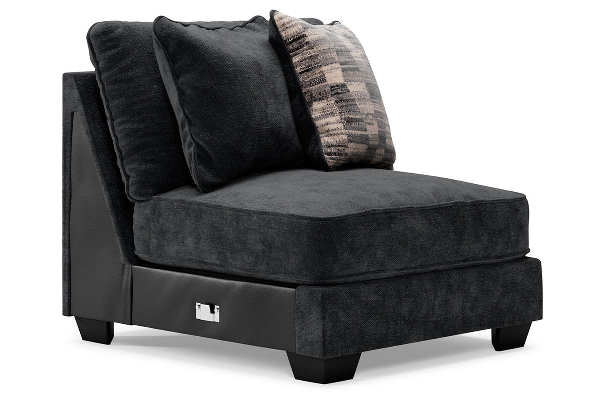 Lavernett Charcoal 4-Piece Sectional with Ottoman