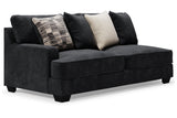 Lavernett Charcoal 4-Piece Sectional with Ottoman