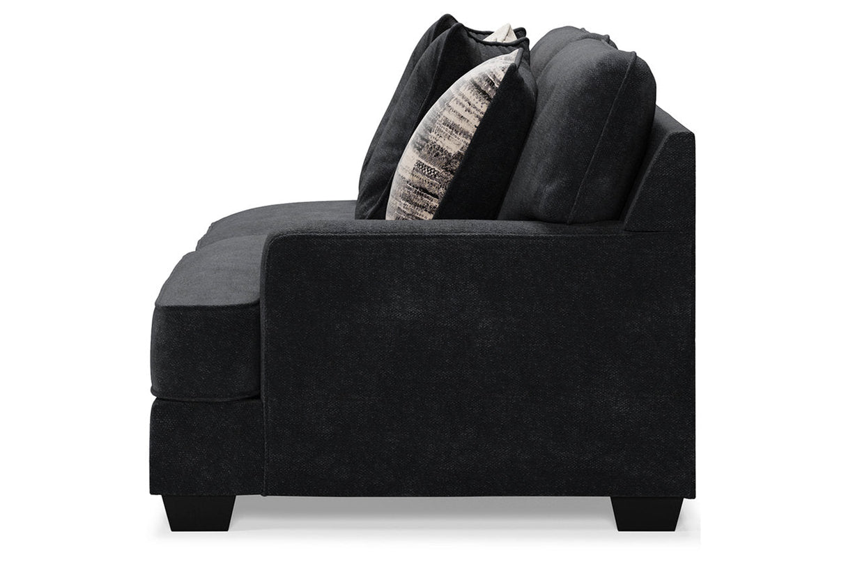 Lavernett Charcoal 4-Piece Sectional with Ottoman