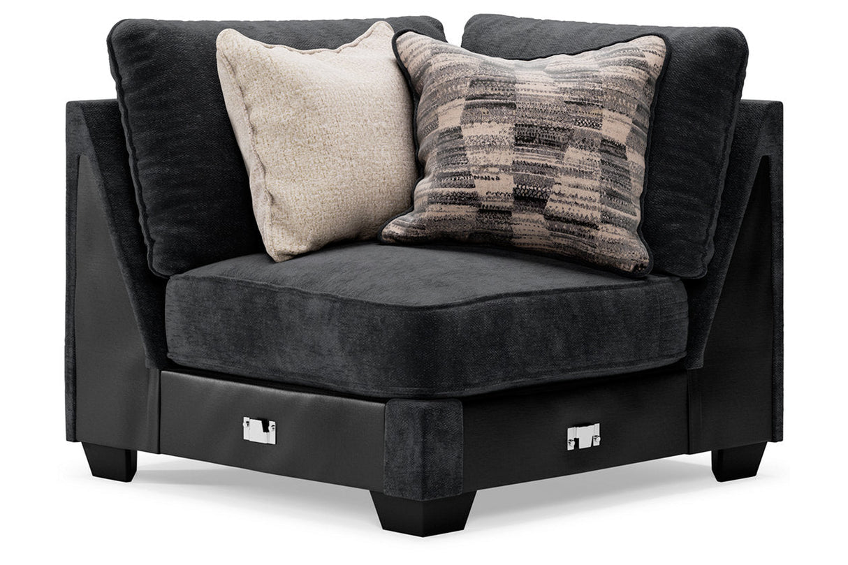 Lavernett Charcoal 4-Piece Sectional with Ottoman