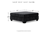 Lavernett Charcoal 3-Piece Sectional and Oversized Ottoman