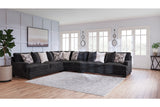 Lavernett Charcoal 4-Piece Sectional with Ottoman