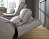 5Z-Comfort Coin Dual Power Leather Reclining Loveseat with Console by Ashley at Eve Furniture