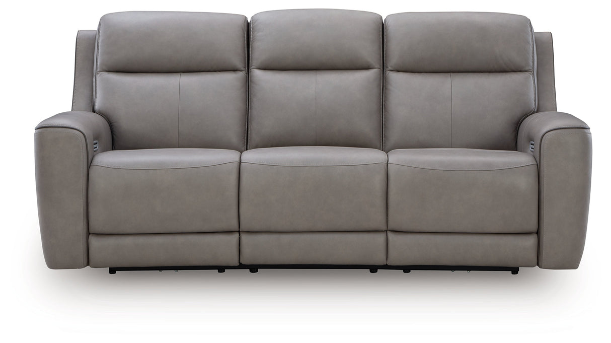 5Z-Relaxation Coin Dual Power Leather Reclining Sofa by Ashley at Eve Furniture