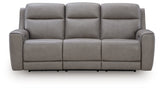 5Z-Relaxation Coin Dual Power Leather Reclining Sofa by Ashley at Eve Furniture