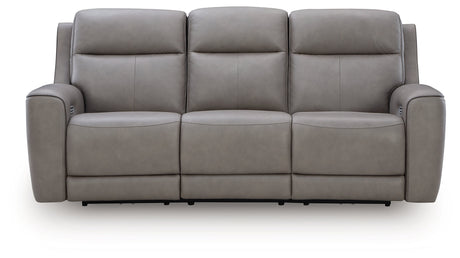 5Z-Relaxation Coin Dual Power Leather Reclining Sofa by Ashley at Eve Furniture