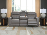 5Z-Relaxation Coin Dual Power Leather Reclining Sofa by Ashley at Eve Furniture