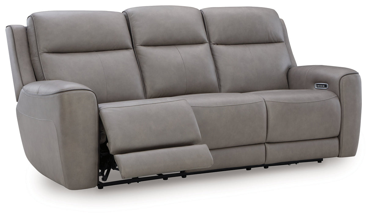 5Z-Relaxation Coin Dual Power Leather Reclining Sofa by Ashley at Eve Furniture