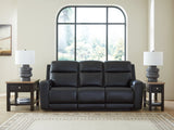 5Z-Relaxation Onyx Dual Power Leather Reclining Sofa by Ashley at Eve Furniture