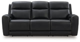 5Z-Relaxation Onyx Dual Power Leather Reclining Sofa by Ashley at Eve Furniture
