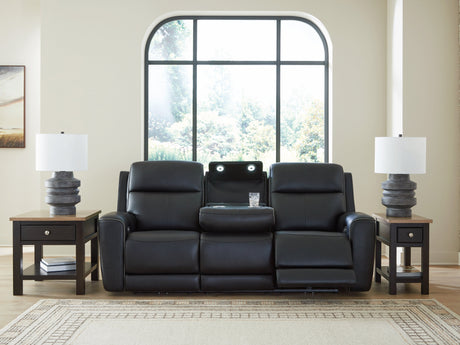 5Z-Relaxation Onyx Dual Power Leather Reclining Sofa by Ashley at Eve Furniture