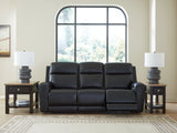 5Z-Relaxation Onyx Dual Power Leather Reclining Sofa by Ashley at Eve Furniture