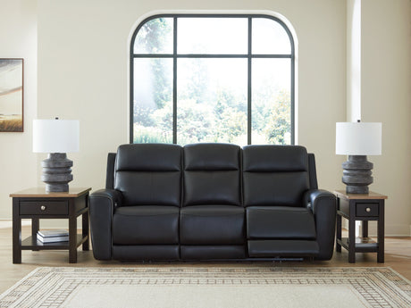 5Z-Relaxation Onyx Dual Power Leather Reclining Sofa by Ashley at Eve Furniture