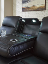 5Z-Relaxation Onyx Dual Power Leather Reclining Sofa by Ashley at Eve Furniture