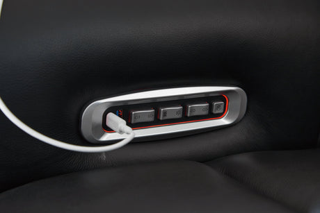 5Z-Relaxation Onyx Dual Power Leather Reclining Loveseat with Console by Ashley at Eve Furniture