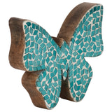 6" Mosaic Butterfly, Aqua