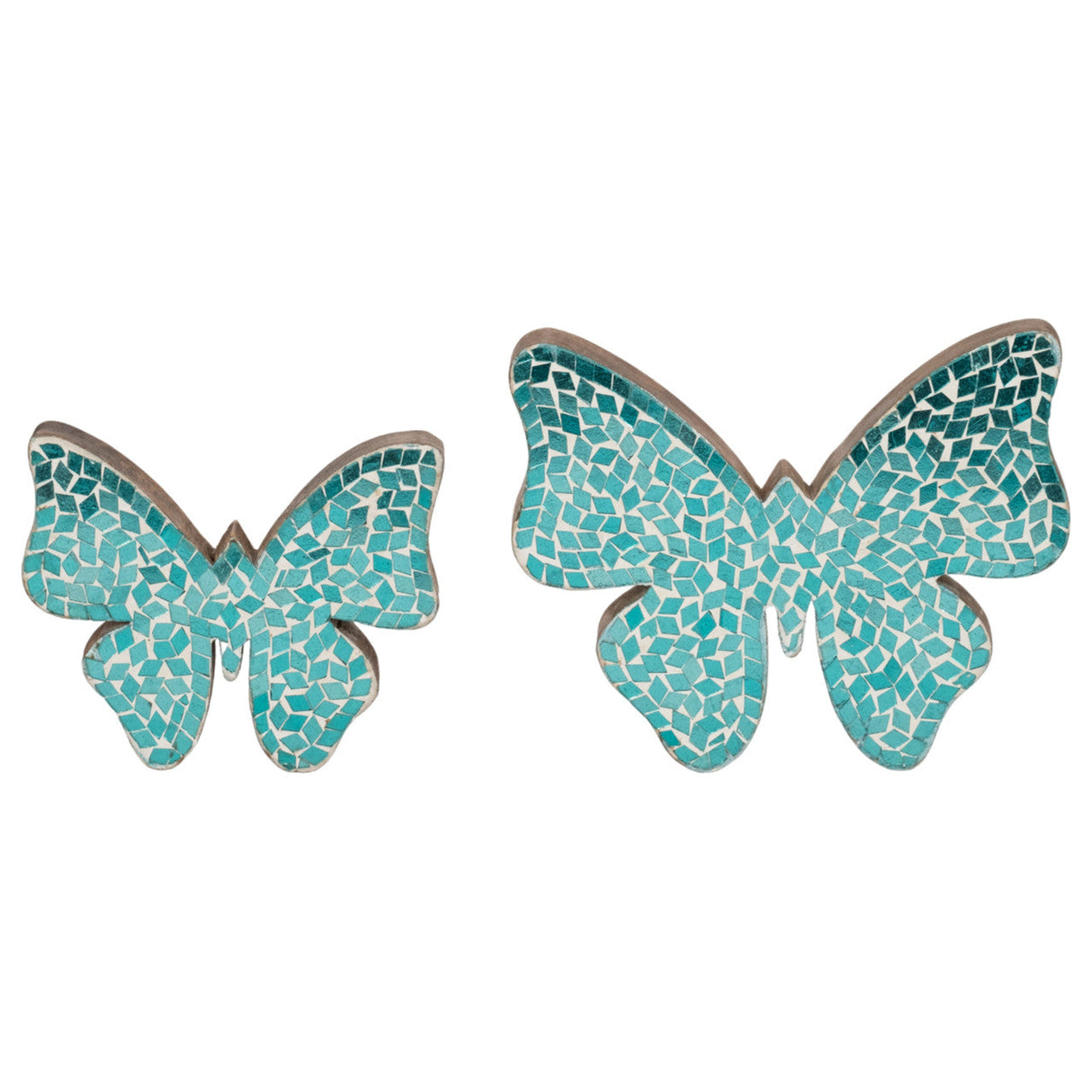 6" Mosaic Butterfly, Aqua