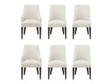 6-Piece Beever Dining Chair and Arm Chair in Cream by Manhattan Comfort at Eve Furniture