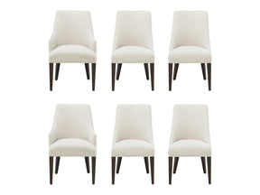6-Piece Beever Dining Chair and Arm Chair in Cream by Manhattan Comfort at Eve Furniture
