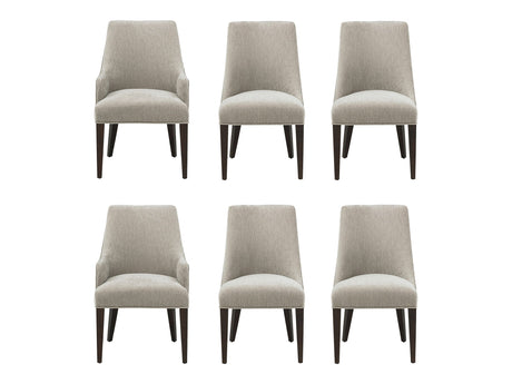 6-Piece Beever Dining Chair and Arm Chair in Taupe by Manhattan Comfort at Eve Furniture