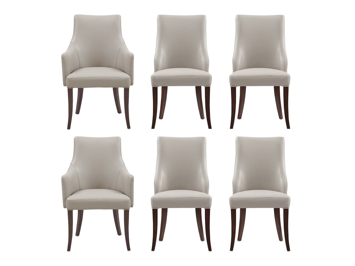 6-Piece Connie Dining Chair and Arm Chair in Light Grey by Manhattan Comfort at Eve Furniture