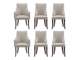 6-Piece Connie Dining Chair and Arm Chair in Light Grey by Manhattan Comfort at Eve Furniture