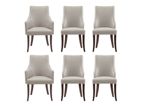 6-Piece Connie Dining Chair and Arm Chair in Light Grey by Manhattan Comfort at Eve Furniture
