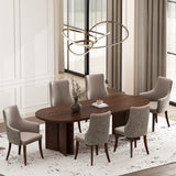 6-Piece Connie Dining Chair and Arm Chair in Taupe by Manhattan Comfort at Eve Furniture