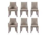 6-Piece Connie Dining Chair and Arm Chair in Taupe by Manhattan Comfort at Eve Furniture