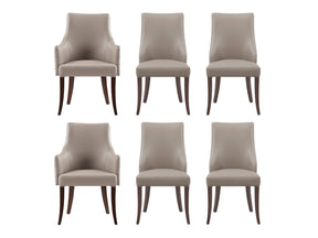 6-Piece Connie Dining Chair and Arm Chair in Taupe by Manhattan Comfort at Eve Furniture