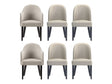 6-Piece Hillman Dining Chair and Arm Chair in Light Grey by Manhattan Comfort at Eve Furniture