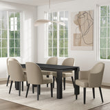 6-Piece Hillman Dining Chair and Arm Chair in Sand by Manhattan Comfort at Eve Furniture