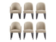 6-Piece Hillman Dining Chair and Arm Chair in Sand by Manhattan Comfort at Eve Furniture