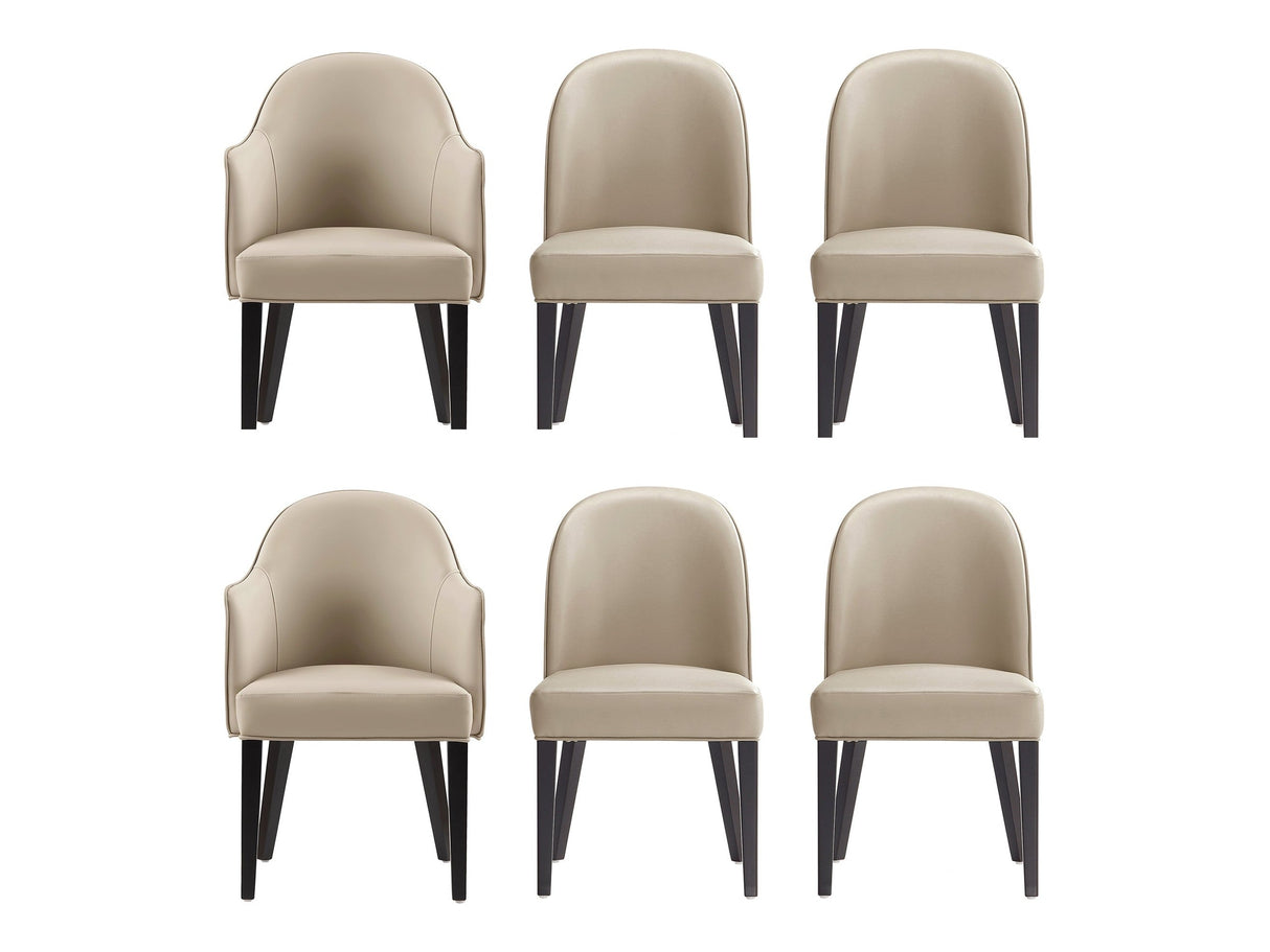 6-Piece Hillman Dining Chair and Arm Chair in Sand by Manhattan Comfort at Eve Furniture