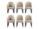 6-Piece Hillman Dining Chair and Arm Chair in Sand by Manhattan Comfort at Eve Furniture