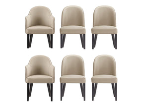 6-Piece Hillman Dining Chair and Arm Chair in Sand by Manhattan Comfort at Eve Furniture