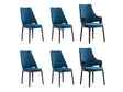 6-Piece Kara Dining Side and Arm Chairs in Blue by Manhattan Comfort at Eve Furniture