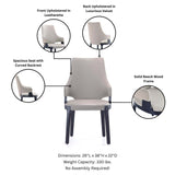 6-Piece Kara Dining Side and Arm Chairs in Light Grey by Manhattan Comfort at Eve Furniture
