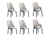6-Piece Kara Dining Side and Arm Chairs in Light Grey by Manhattan Comfort at Eve Furniture