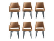 6-Piece Tremont Dining Chair in Saddle by Manhattan Comfort at Eve Furniture