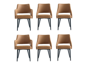 6-Piece Tremont Dining Chair in Saddle by Manhattan Comfort at Eve Furniture