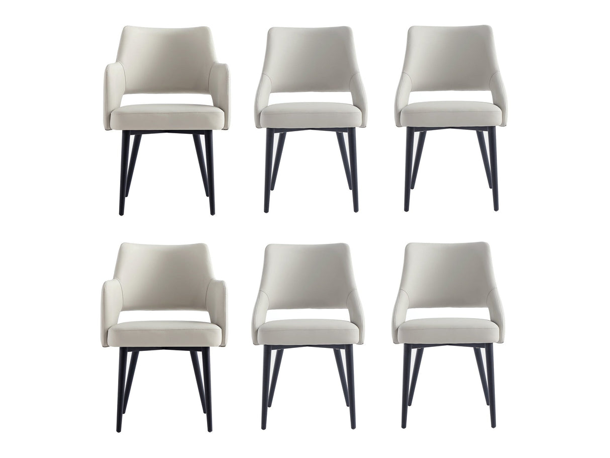 6-Piece Tremont Dining Chair in Stone by Manhattan Comfort at Eve Furniture