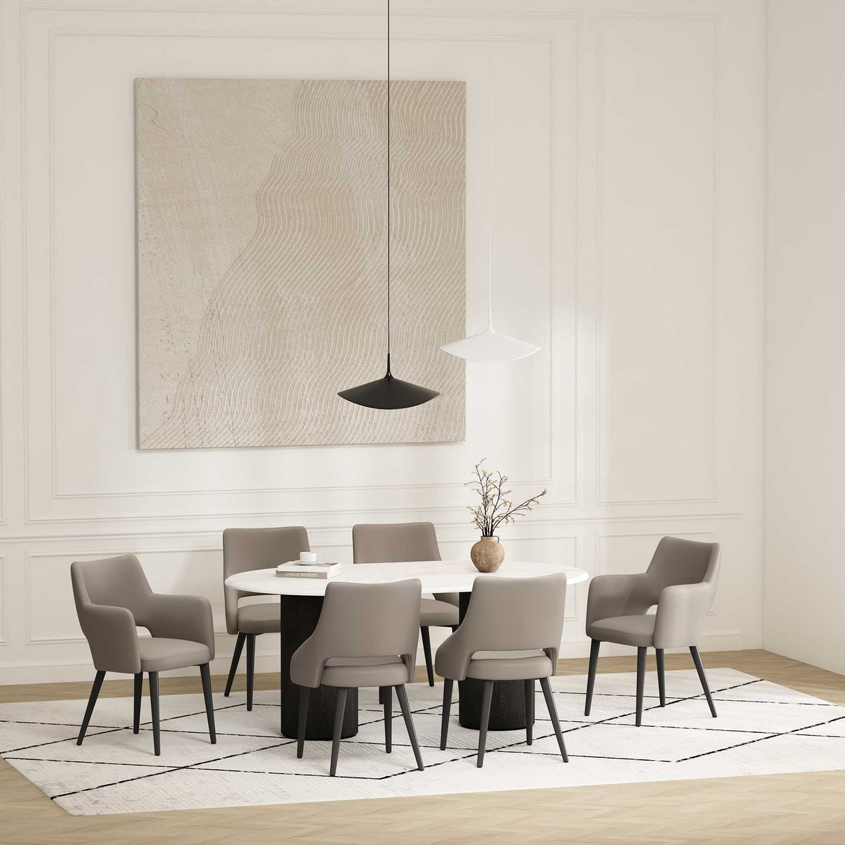 6-Piece Tremont Dining Chair in Taupe by Manhattan Comfort at Eve Furniture