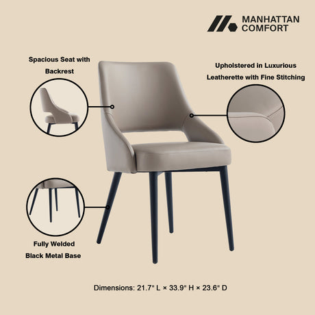 6-Piece Tremont Dining Chair in Taupe by Manhattan Comfort at Eve Furniture