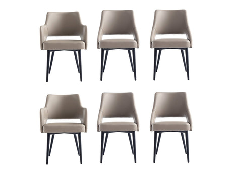 6-Piece Tremont Dining Chair in Taupe by Manhattan Comfort at Eve Furniture